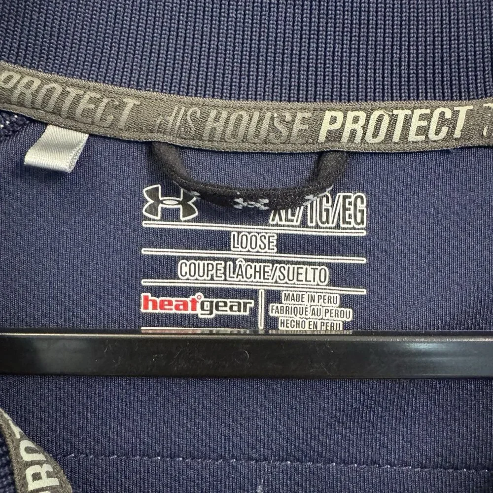 Under Armour Heat Gear Miller Lite Mens XL  Extra Large Navy Blue Polo - Picture 4 of 7